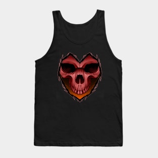 heart skull Tank Top